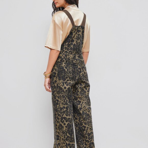 NWT CIDER Size S Leopard Print Overalls - Picture 4 of 8